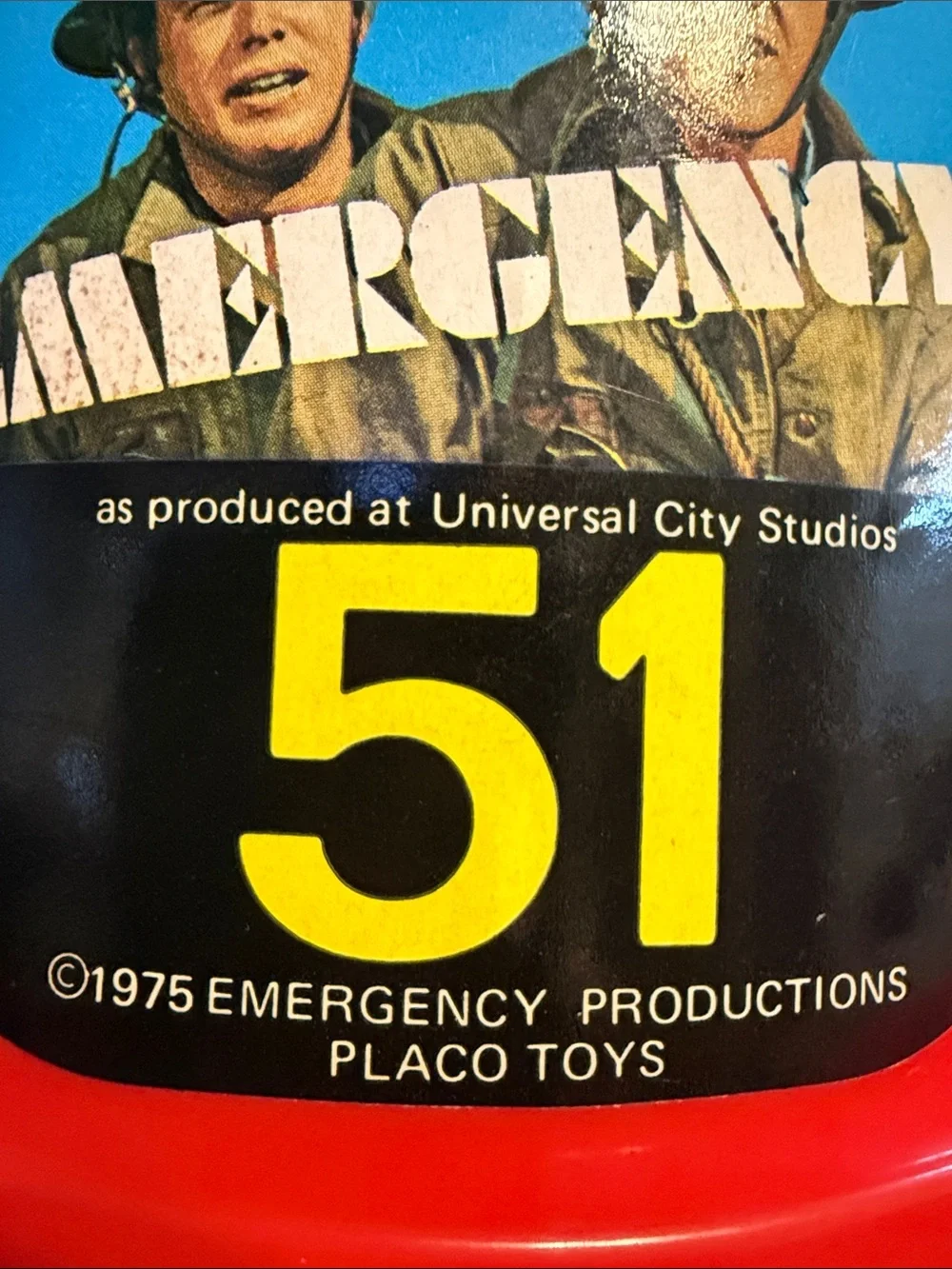 Vintage 70’s TV SHOW “Emergency 51 “Kids Helmet - Classic Plastic Firefighter.